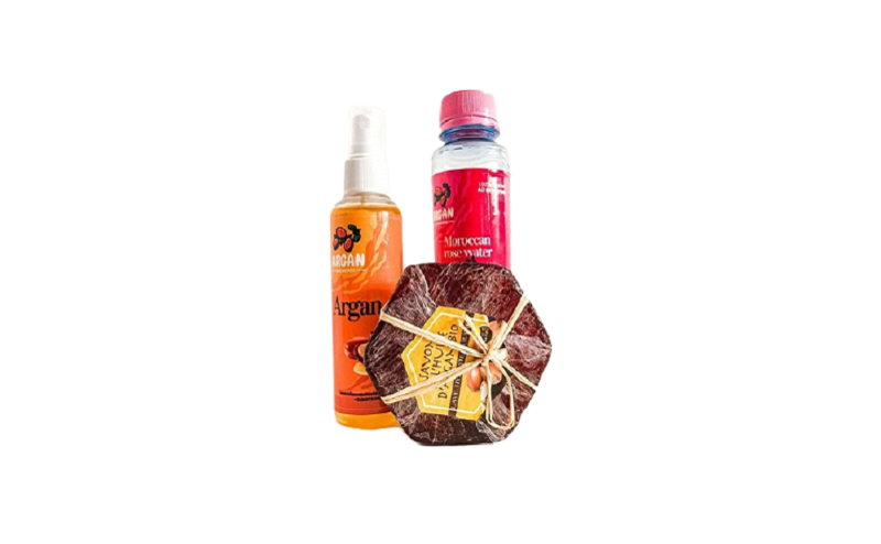 100ml Argan oil + 100ml Rose water + Soap argan